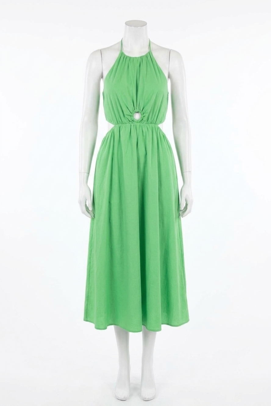 NEW &MERCI cut out midi dress in green